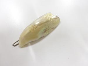 アンティーク　白蝶貝　髪留め